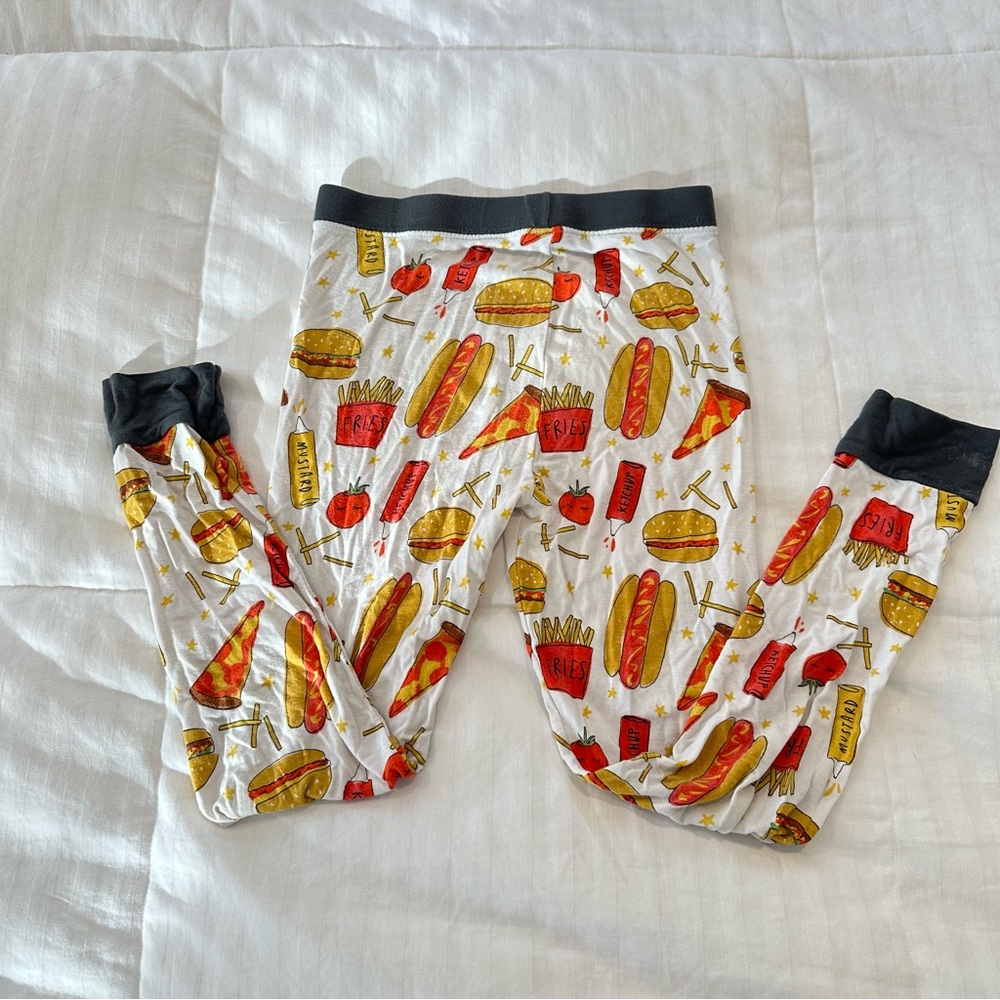Little sleepies bamboo cotton Fast Food Print Pajamas size 5/6 - Picture 5 of 5